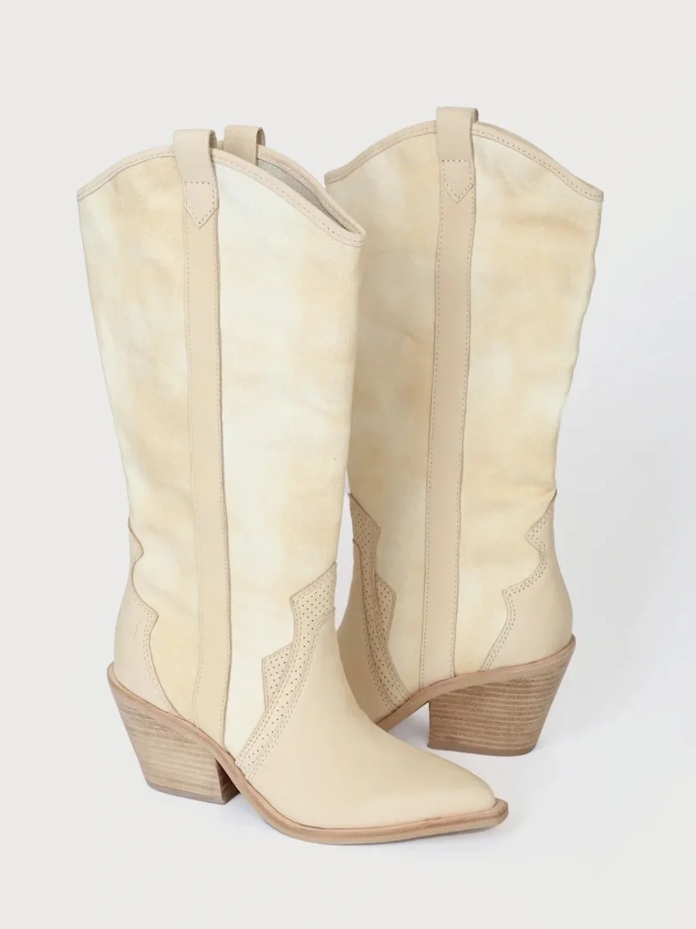 Dolce Vita Navene Vanilla Nubuck Leather Slip-On Knee High Boots